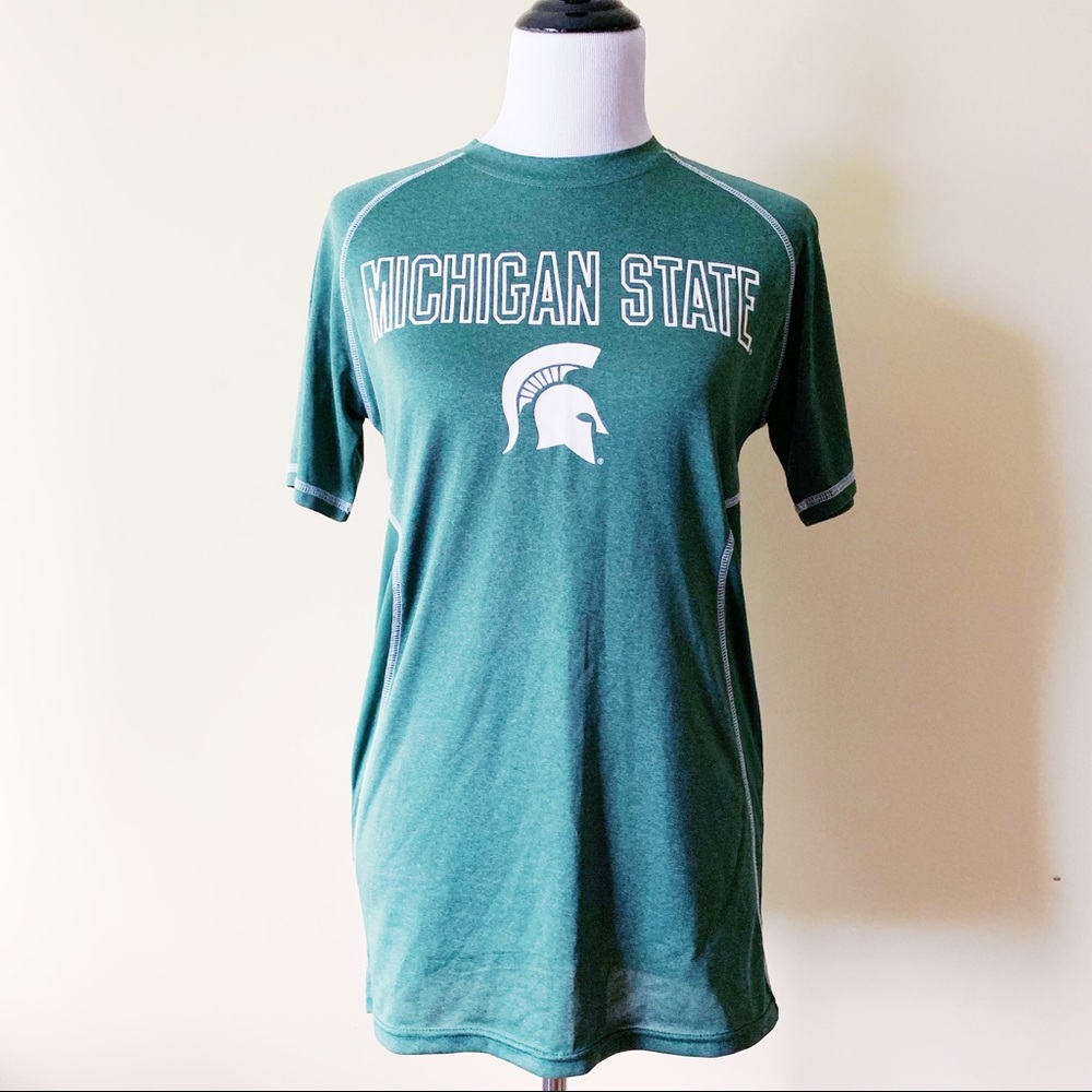 Michigan State Spartans T-Shirt MSU Mens Small Shirt Green NCAA March Madness